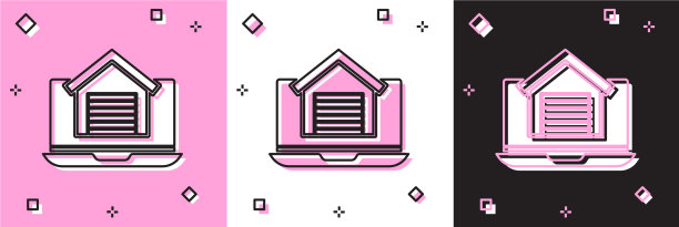 在笔记本电脑上设置在线房地产房子图标图片下载