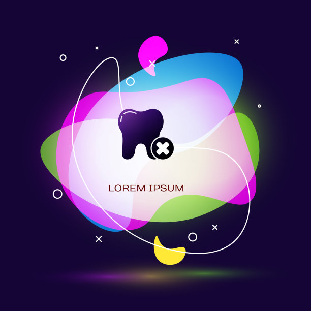 黑色牙齿与龋齿图标孤立在蓝色图片下载