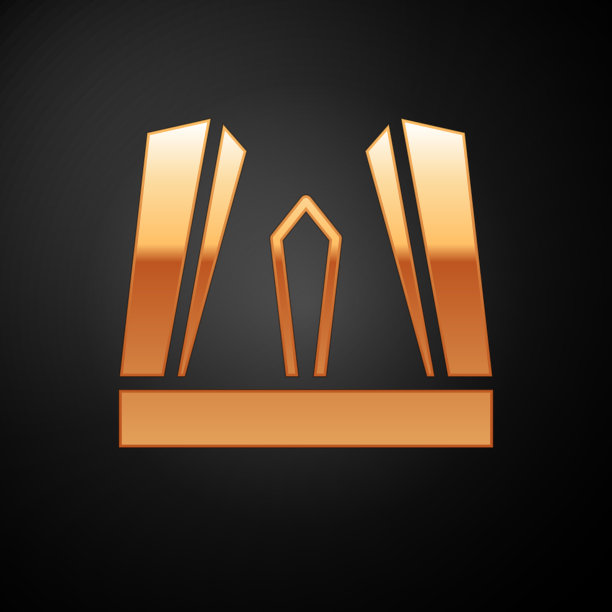 金门欧洲图标孤立在黑色图片下载