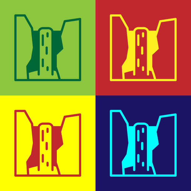 波普艺术algar瀑布图标孤立的颜色图片下载