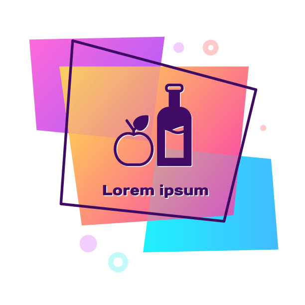 紫色苹果苹果酒瓶图标孤立在白色图片下载