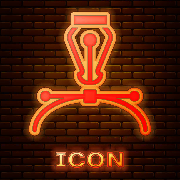 发光氖气钢笔笔尖图标隔离图片下载