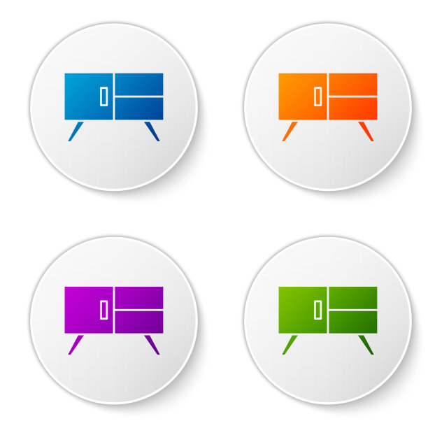 颜色衣柜抽屉图标孤立在白色图片下载