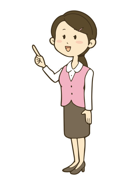 一个穿着西装的女人在解释。图片下载