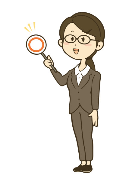 一个女人穿着裤装举着“OK”的标志。图片下载