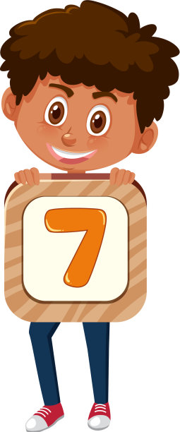 学生男孩持有数字卡通人物图片下载