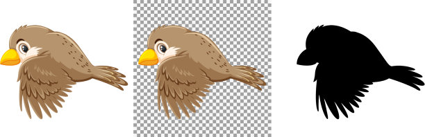 可爱的麻雀鸟卡通人物图片下载