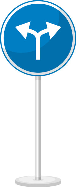 白色背景上的蓝色交通标志图片下载