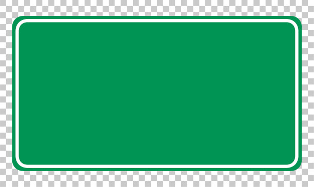 空绿色交通旗帜上透明图片下载