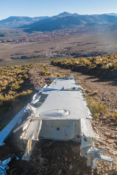 在玻利维亚维拉马尔坠毁的飞机的一部分图片下载