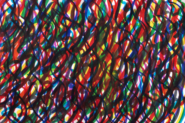 抽象彩色标记画。手绘背景纹理。图片下载