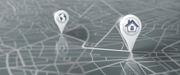 物流，地理，交通，旅行和导航GPS概念。3D渲染。图片下载