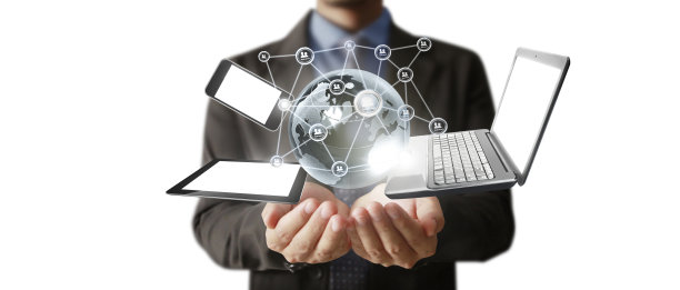 技术技术设备在手中相互连接图片下载