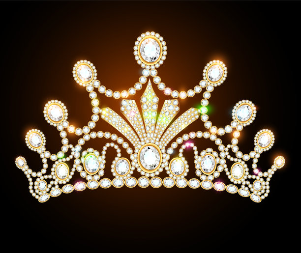 王冠上镶嵌着闪闪发光的宝石图片下载