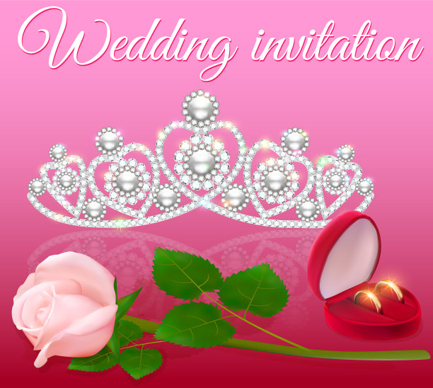 白色玫瑰的婚礼背景邀请图片下载