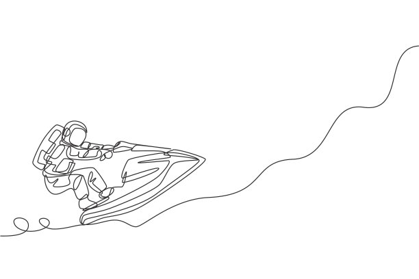 单连续线绘制宇航员使用图片下载