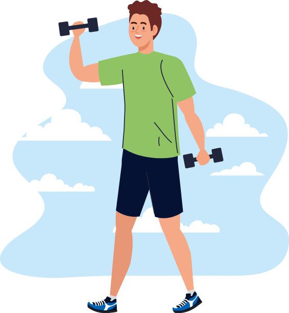 在云层前举重的人图片下载