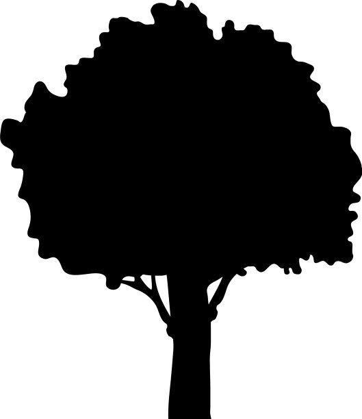 绿叶树植物风格剪影图标图片下载