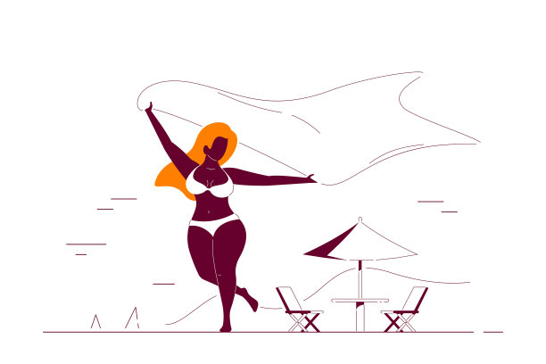 身体正加尺寸的女人享受夏天图片下载