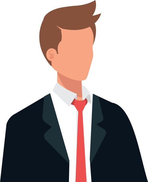 优雅的商人与红色领带的化身人物图片下载