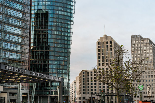 柏林波茨坦广场，白天的城市景观图片下载