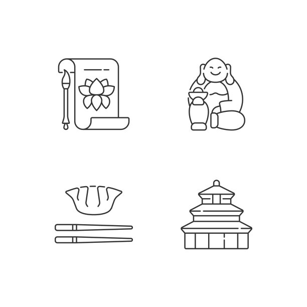 中国历史线形图标集图片下载