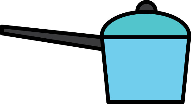 露营壶用具线和填充风格图标图片下载