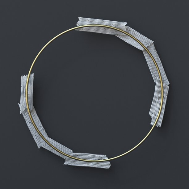 抽象背景金色圆与白色部分3D图片下载