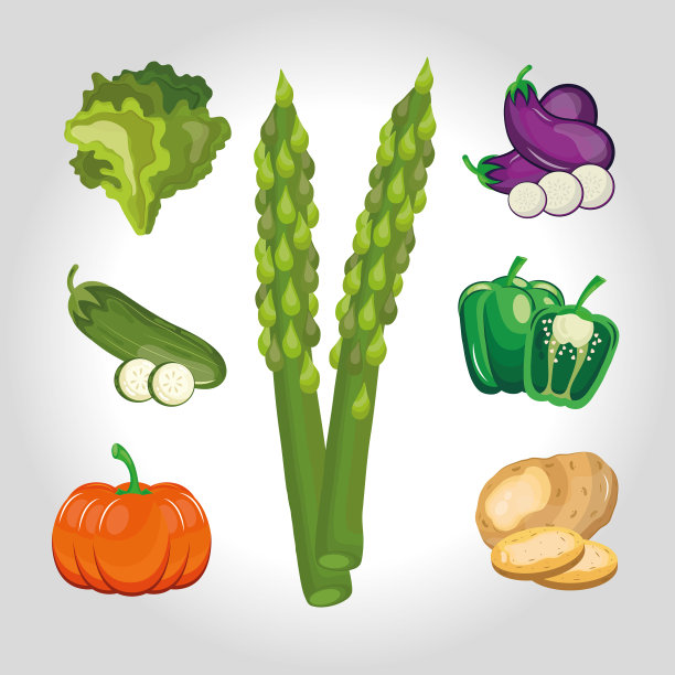 捆绑7种蔬菜设置图标图片下载