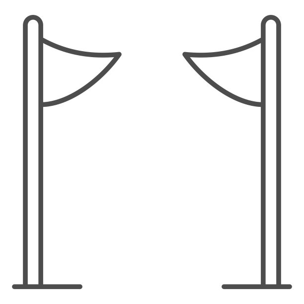 滑雪道旗帜细线标志世界滑雪板日图片下载