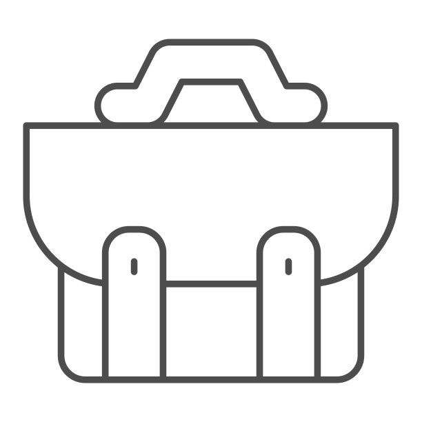 公文包细线图标学校概念学校图片下载