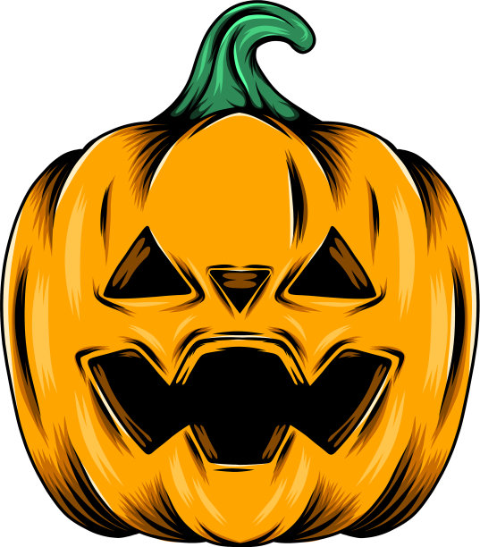 怪物黄色的南瓜和三角形的洞图片下载