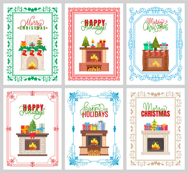 圣诞祝福装饰烟囱图片下载