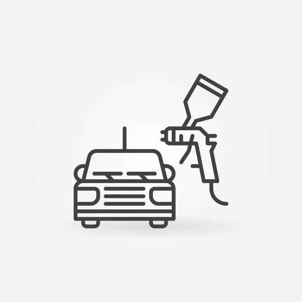 汽车车身画线性概念图标图片下载