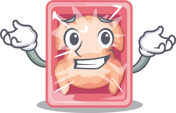 一幅笑嘻嘻的冷冻鸡肉卡通图片图片下载