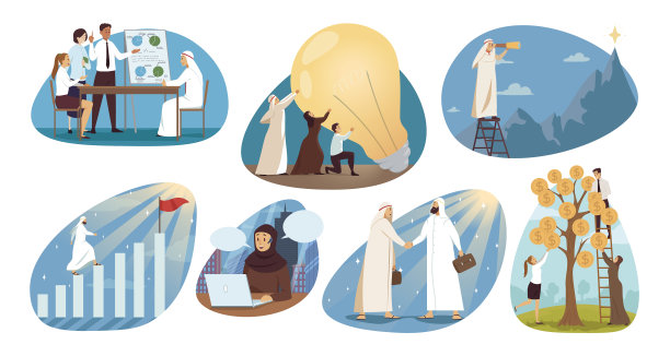 企业团队合作财务成功集理念图片下载