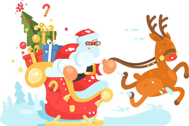 圣诞老人坐着雪橇图片下载