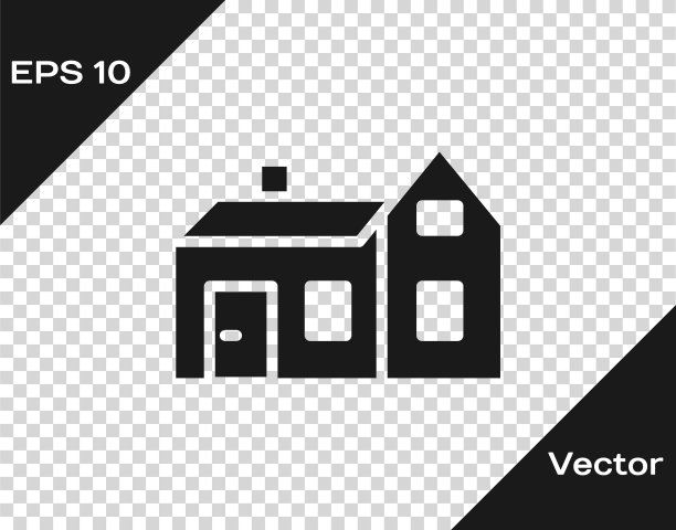 黑屋图标孤立的透明背景。家的象征。向量图片下载