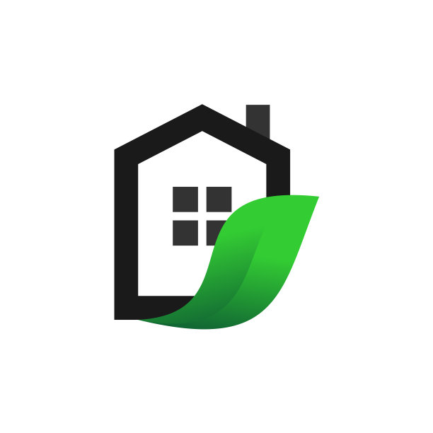 插图向量图形的生态住宅标志图片下载