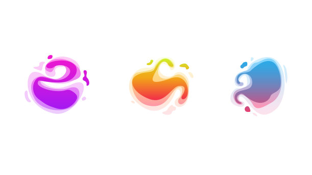 抽象集液体颜色集合几何形状流体梯度动态元素横幅Logo向量设计风格新潮图片下载