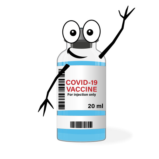 带有人脸和条形码的疫苗瓶。新型冠状病毒疫苗接种概念图片下载