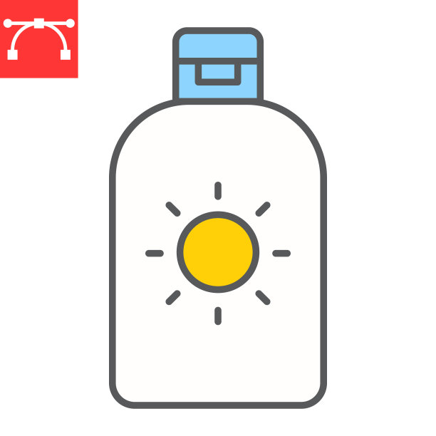 防晒霜颜色线图标图片下载