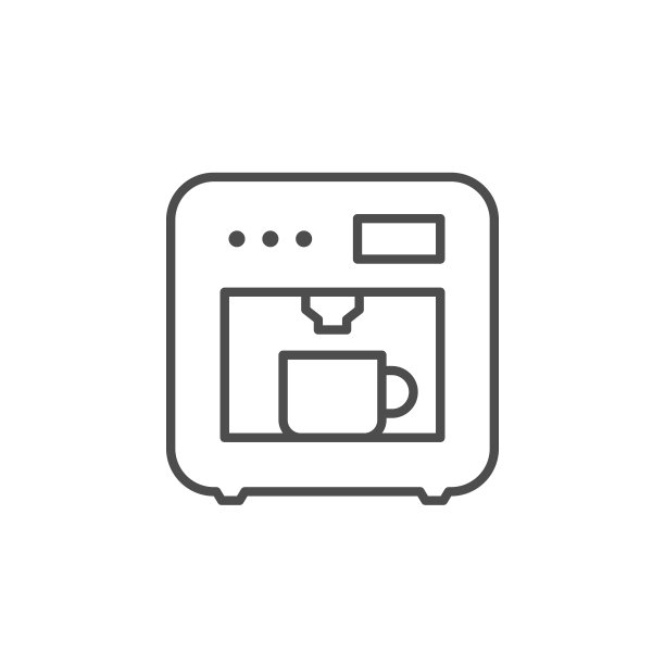 咖啡机线条轮廓图标图片下载
