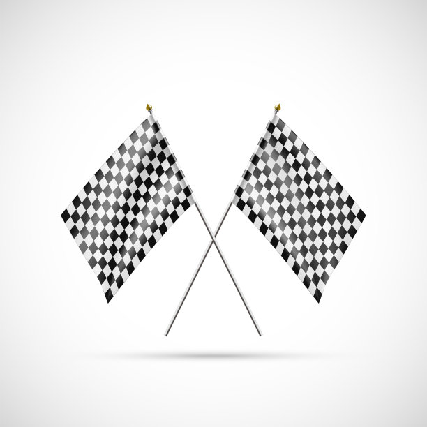 完成比赛越过旗帜。图片下载