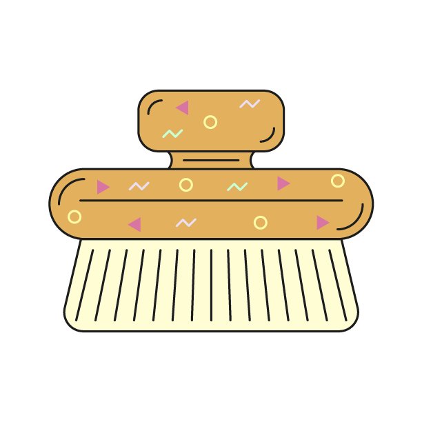 天然spa家用身体刷。白色背景上的彩色图标。图片下载