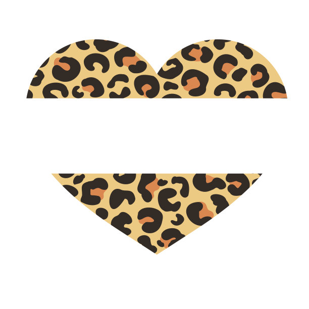 心型猎豹衬衫图案背景留出空间添加文字。孤立在背景图片下载