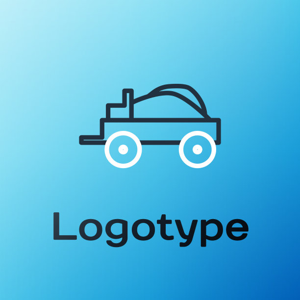 线狂野西部覆盖马车图标孤立在蓝色图片下载