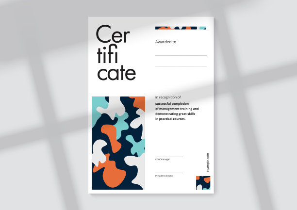 模板设计鉴赏证书。优雅的商务文凭布局，适合培训毕业或课程完成。向量的背景说明。图片下载