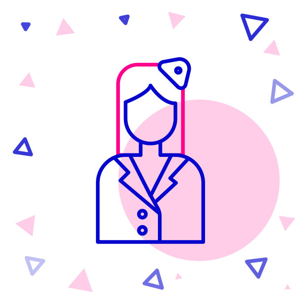 空姐图标孤立在白色背景上图片下载