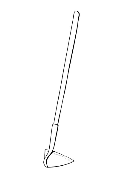 锄头,直升机。手绘轮廓矢量插图在涂鸦风格，孤立。园艺元素。在花园，农场，别墅，乡村工地工作的工具图片下载